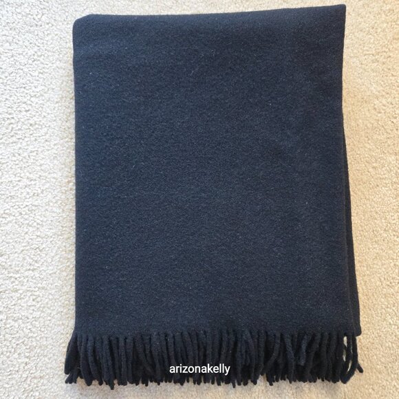 Oversized THICK Wool Wrap Flawless Black Fringe Men's Tall Plus - Picture 15 of 15